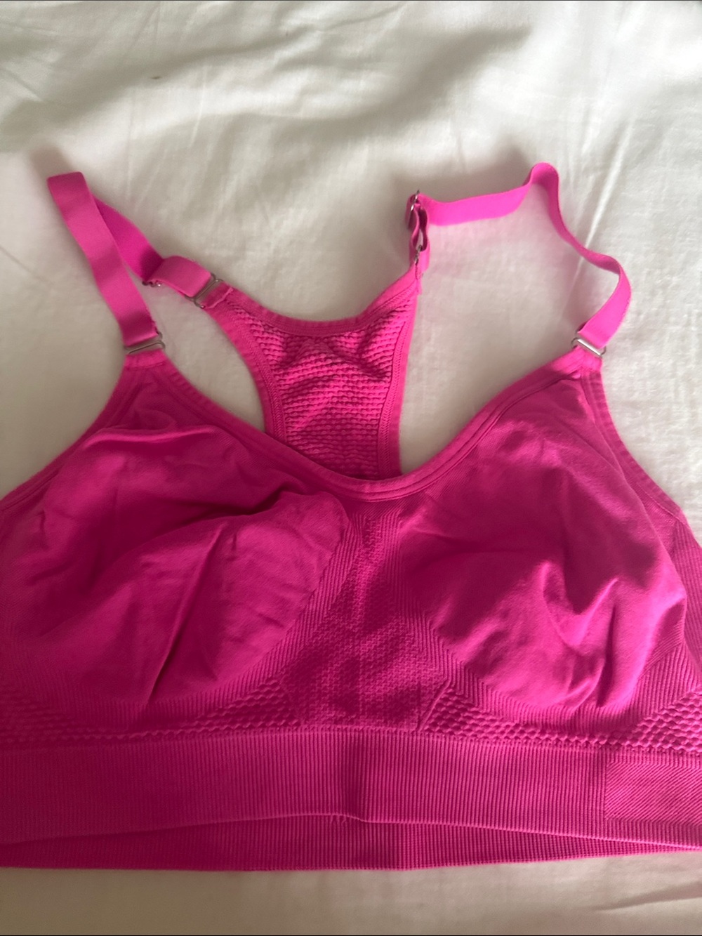 New Balance Hot Pink Seamless Racerback Sports Bra